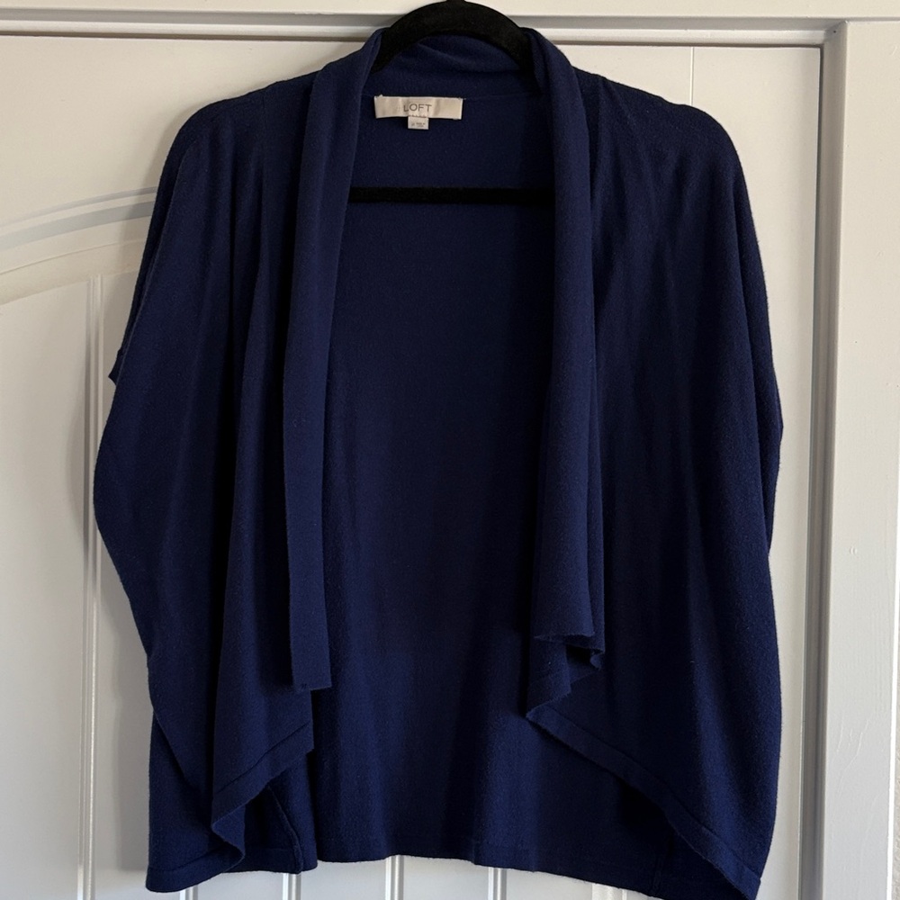 LOFT Women's Navy Open Cardigan